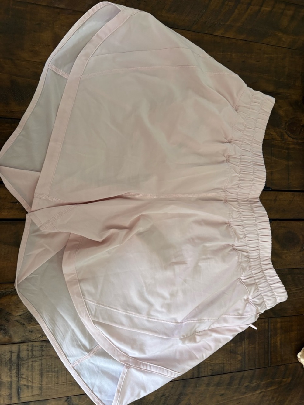 Lululemon Women's Light Pink Elastic Waist Athletic Shorts